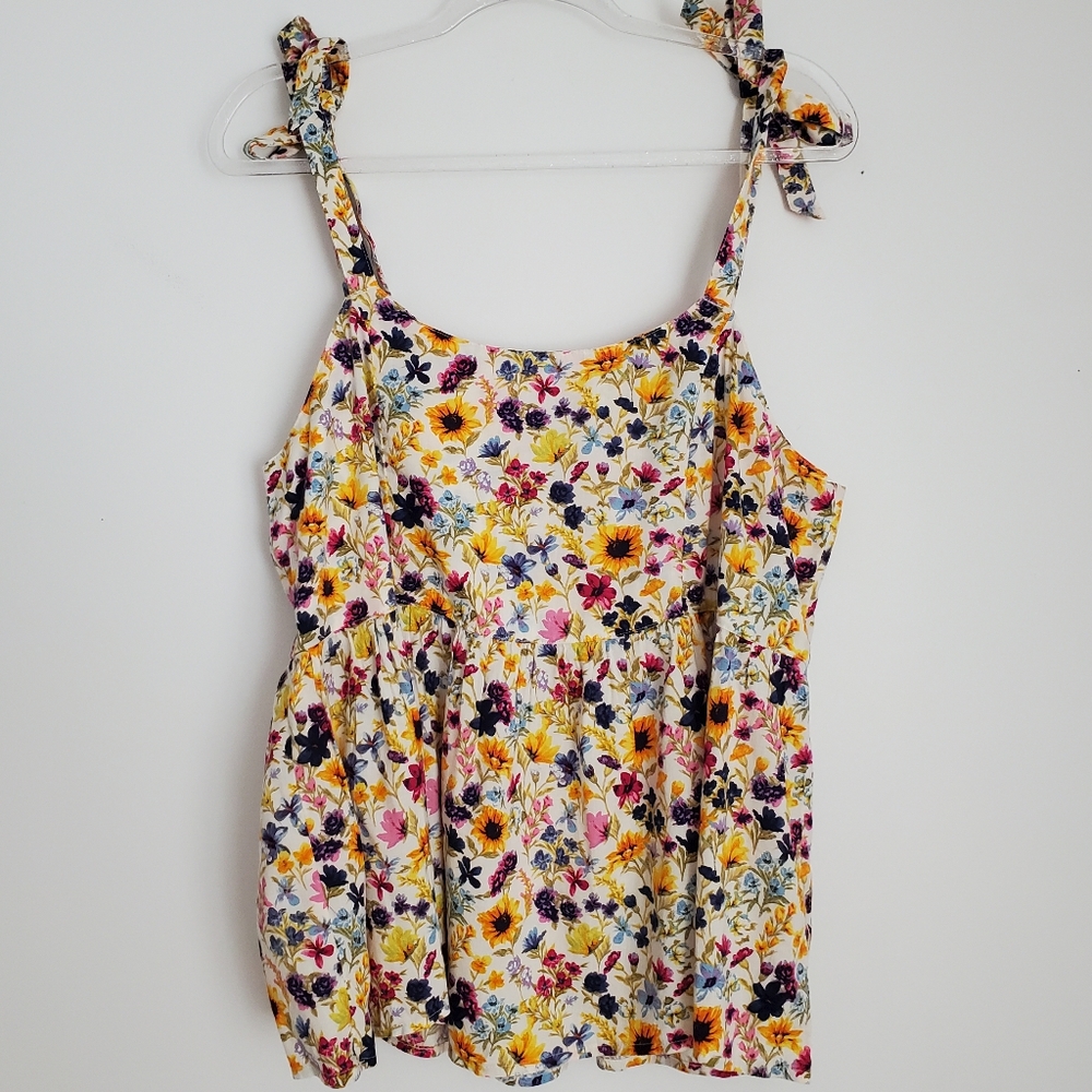 🆕️Floral Tie Up Tank Size Large Tall